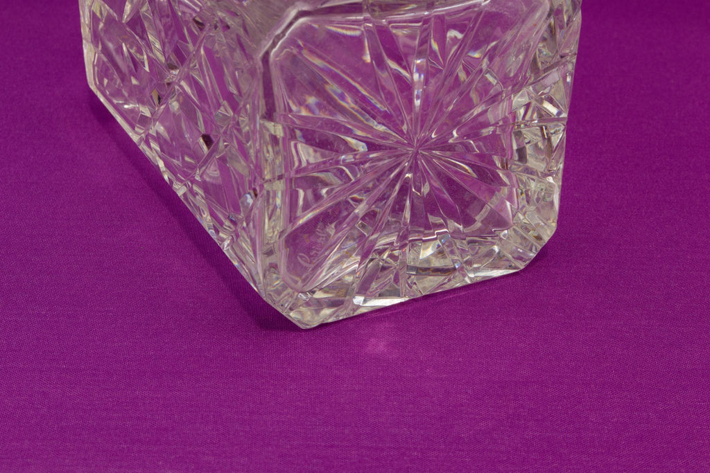 Royal Brierley cut glass square whisky decanter