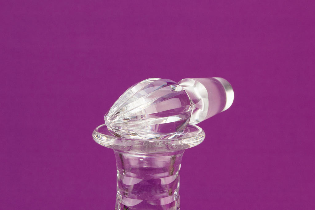 Traditional English cut glass dessert wine decanter