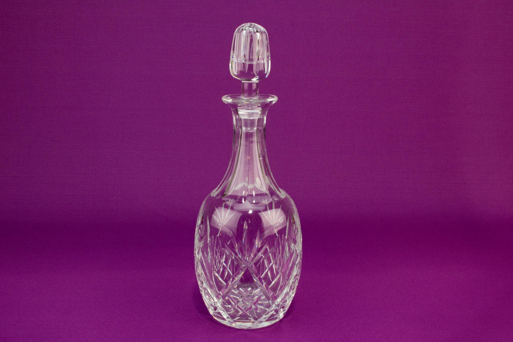 Barrel shaped Port or sherry cut glass decanter