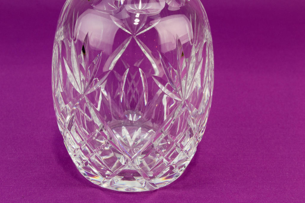 Barrel shaped Port or sherry cut glass decanter