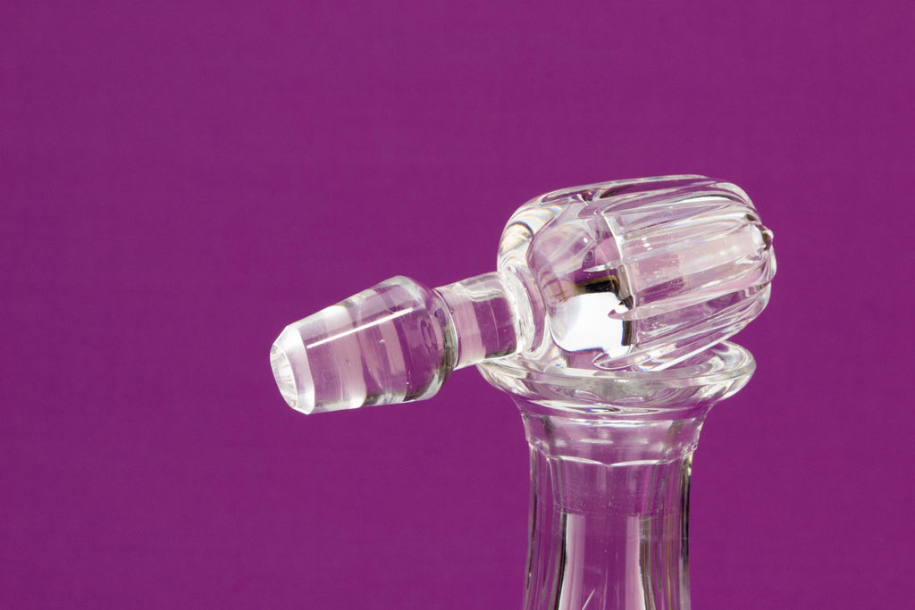 Barrel shaped Port or sherry cut glass decanter