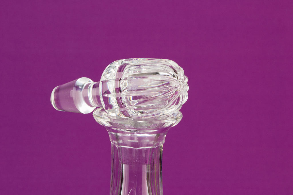 Barrel shaped Port or sherry cut glass decanter
