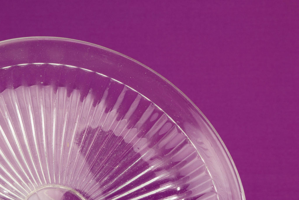 Pressed glass cake stem bowl, English 1930s