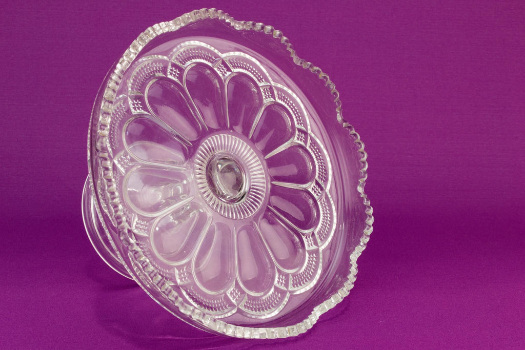 Pressed glass cake stand, English early 1900s