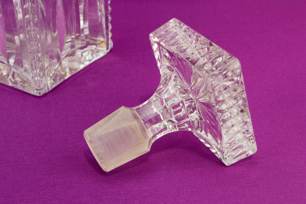 Sterling Silver Square whisky decanter, English 1983