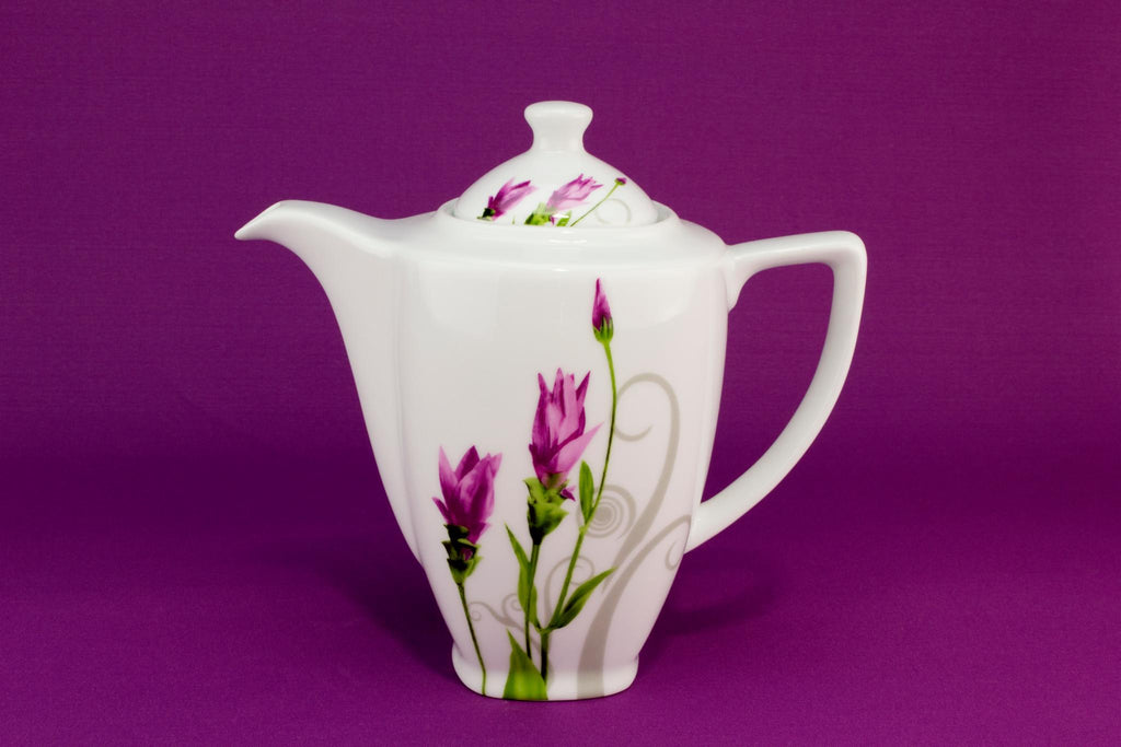 Large porcelain floral teapot