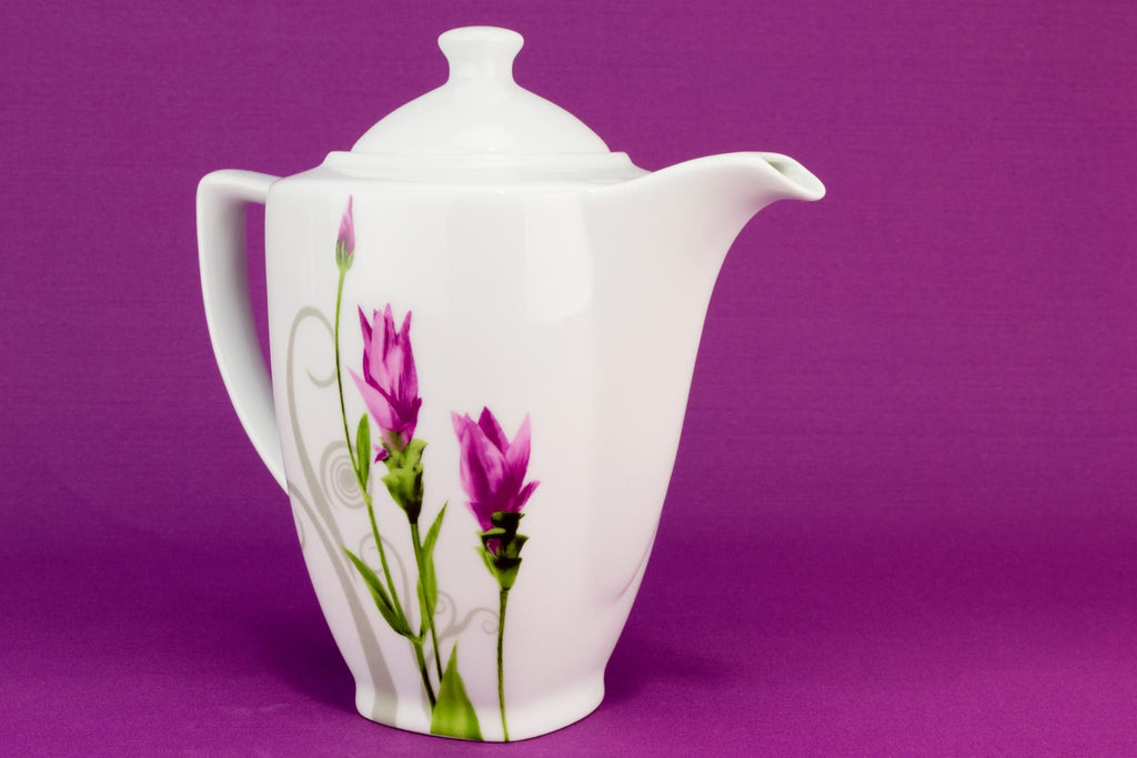 Large porcelain floral teapot