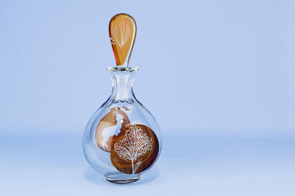 Amber glass decanter, German mid 20th century