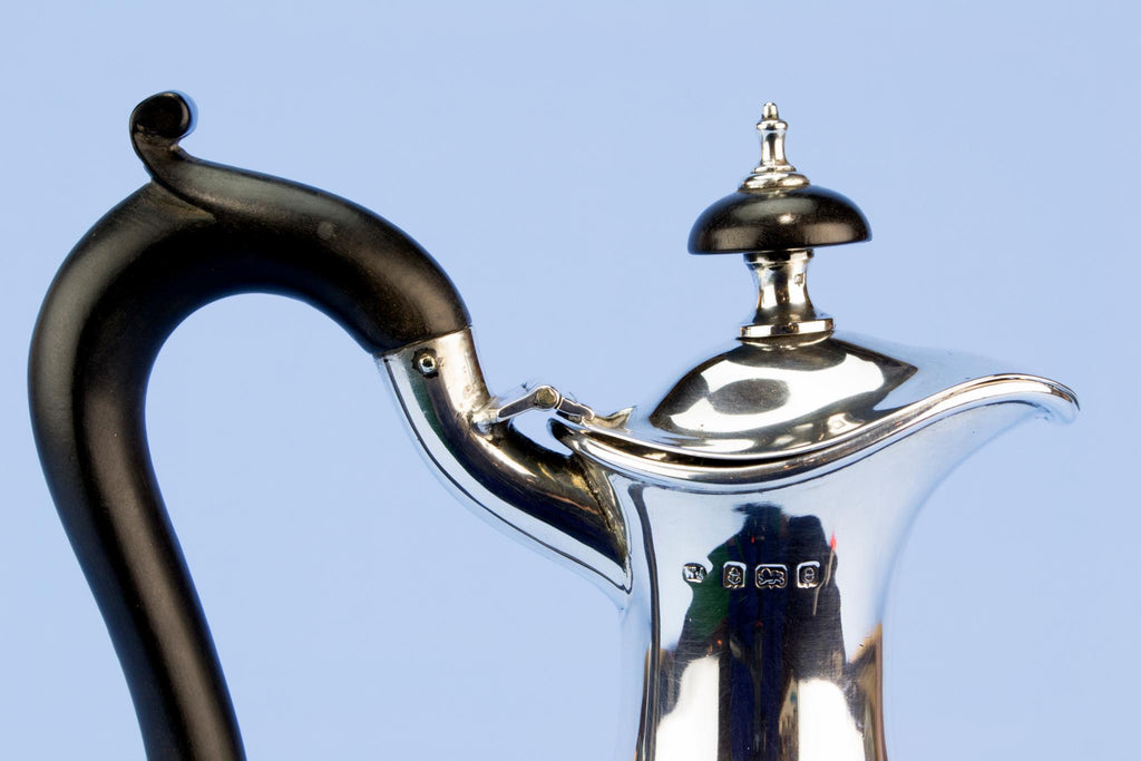 Sterling silver small coffee pot, English 1904