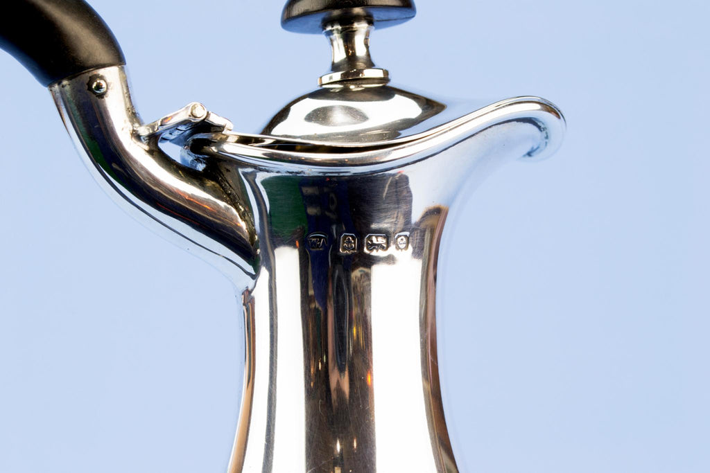 Sterling silver small coffee pot, English 1904