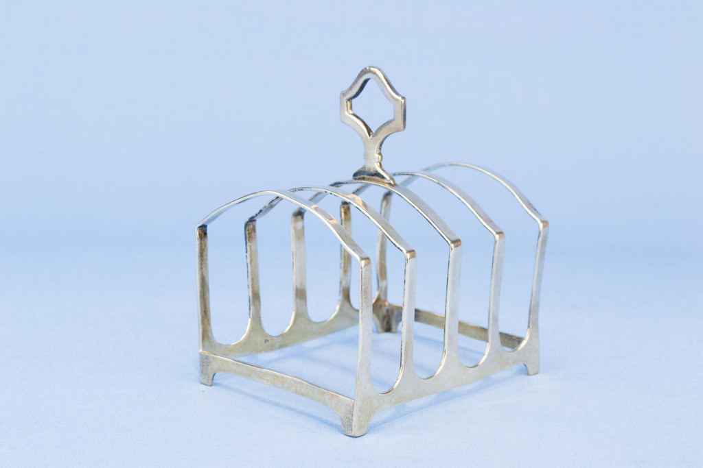 Sterling Silver Art Deco toast rack, English 1927