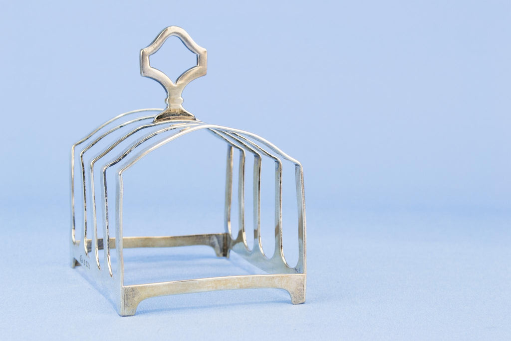 Sterling Silver Art Deco toast rack, English 1927