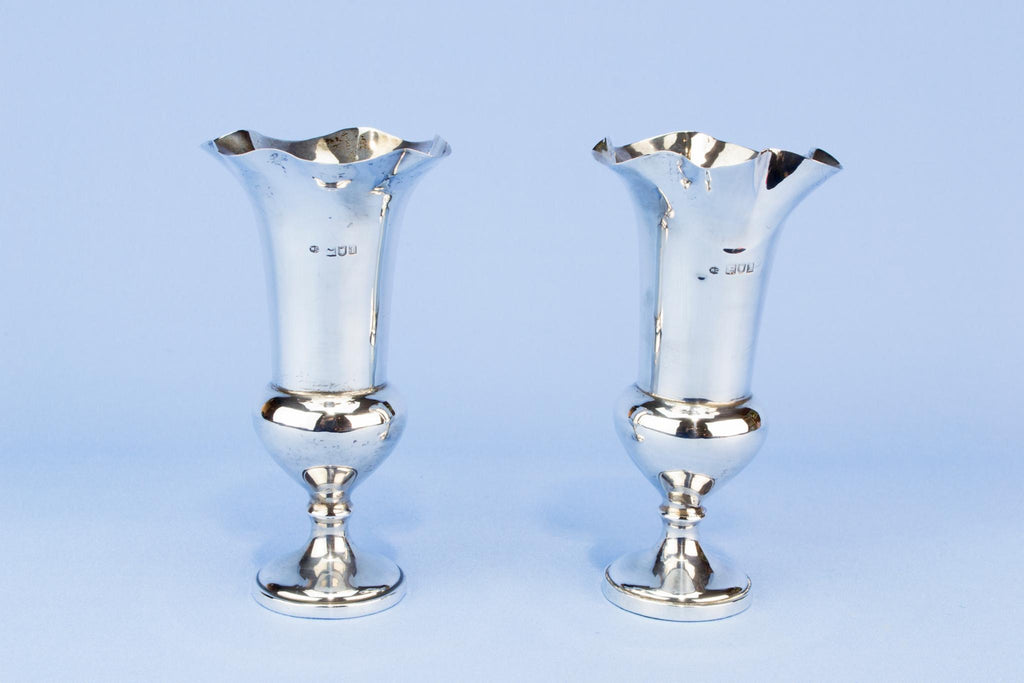 Sterling Silver small vase, English 1906