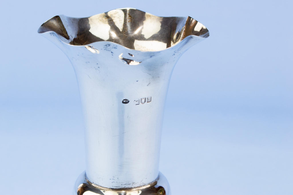Sterling Silver small vase, English 1906