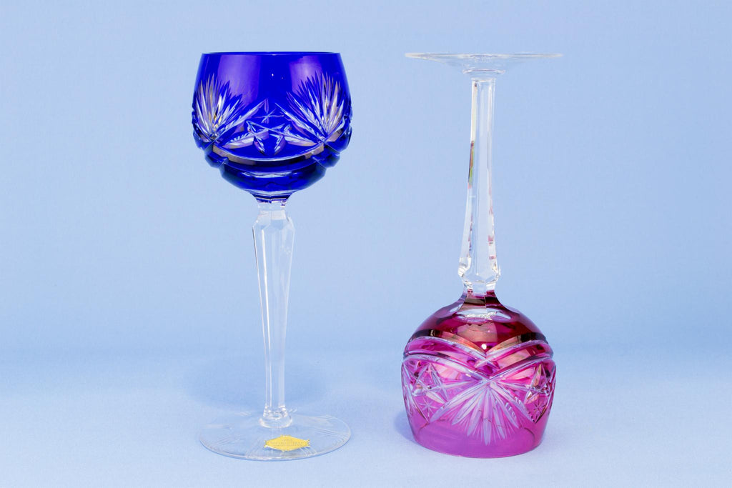 6 Harlequin wine glasses, German circa 1970
