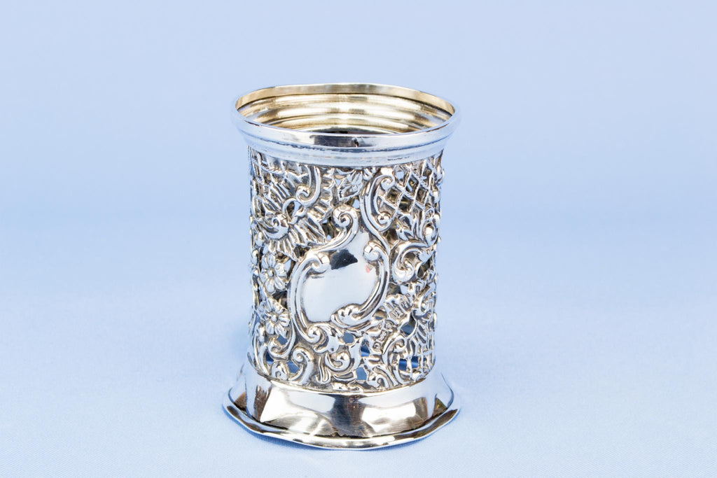 Sterling silver Condiment pot stand, English 1902