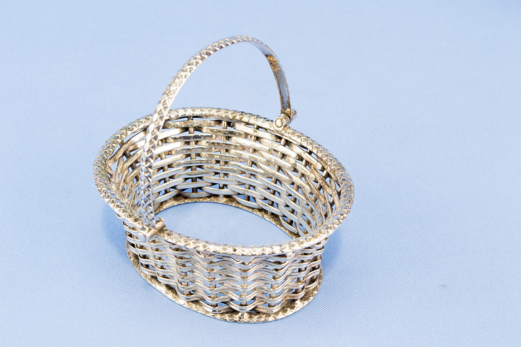2 silver plated condiment baskets, English 1930s