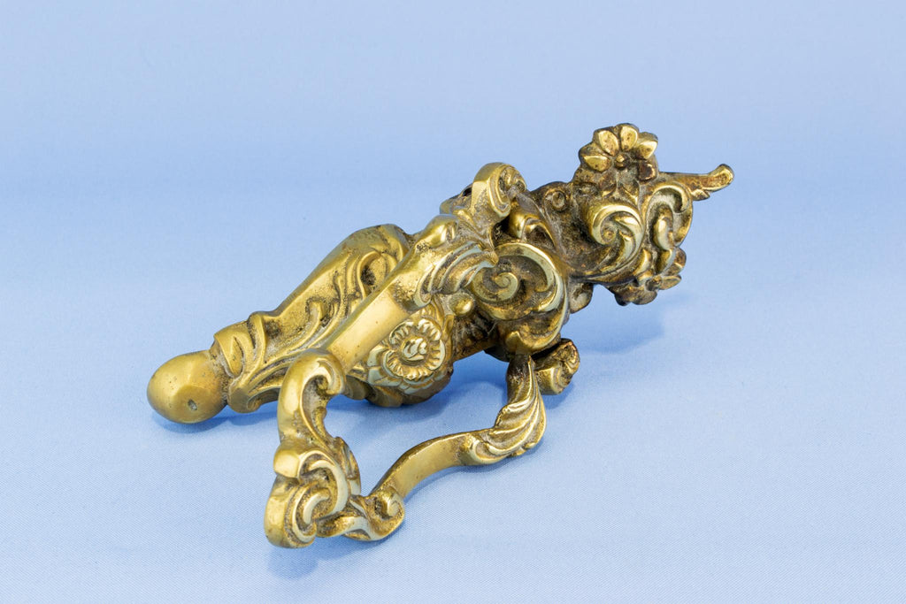 Art Nouveau brass door knocker, English early 1900s