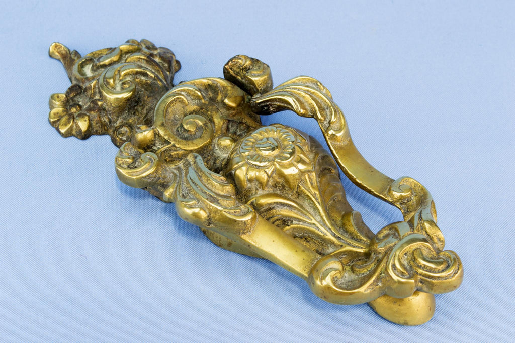 Art Nouveau brass door knocker, English early 1900s