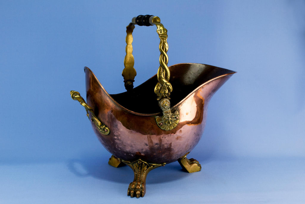 Copper fireplace bucket, English 1860s