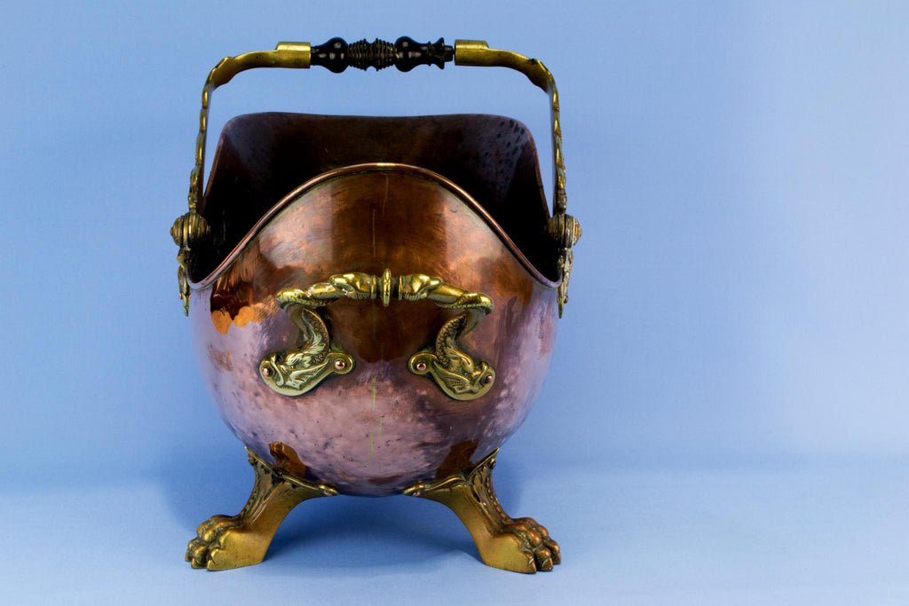 Copper fireplace bucket, English 1860s