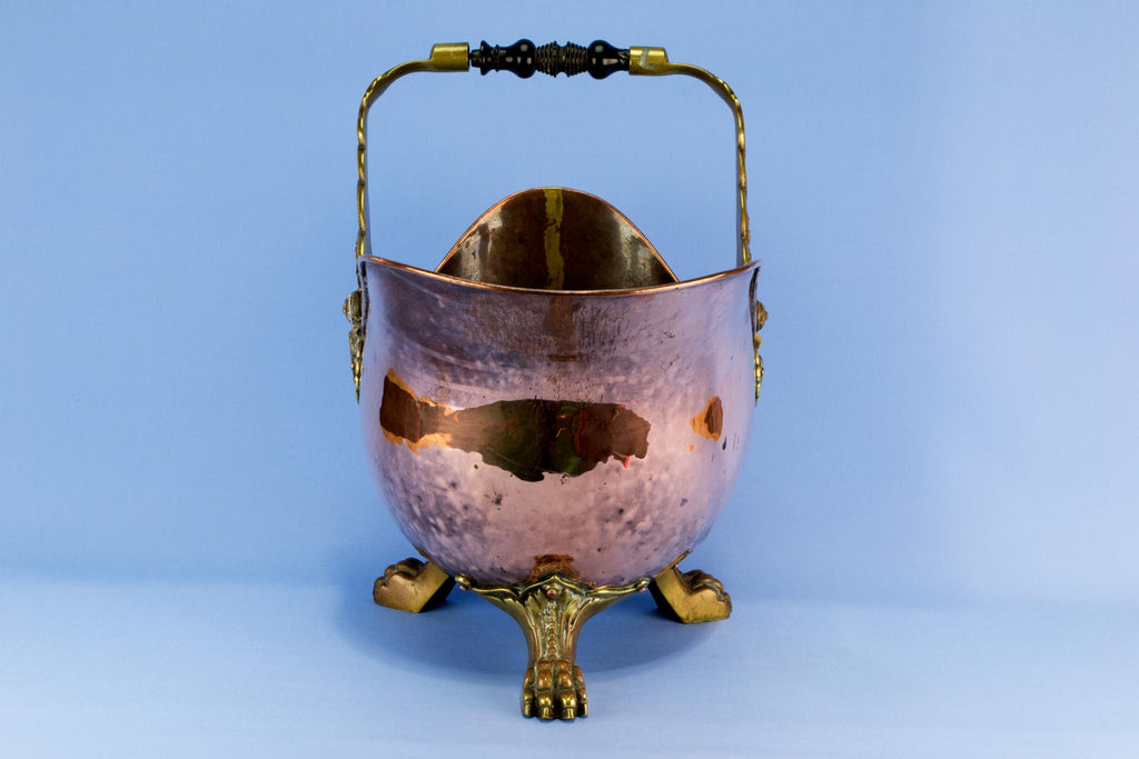 Copper fireplace bucket, English 1860s