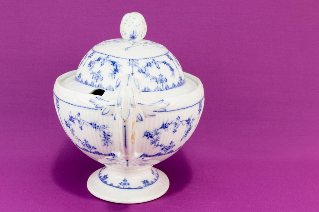 Furnivals Blue & White tureen and ladle, English circa 1900