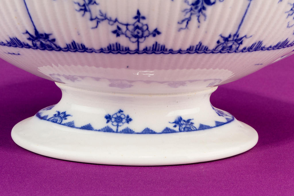 Furnivals Blue & White tureen and ladle, English circa 1900