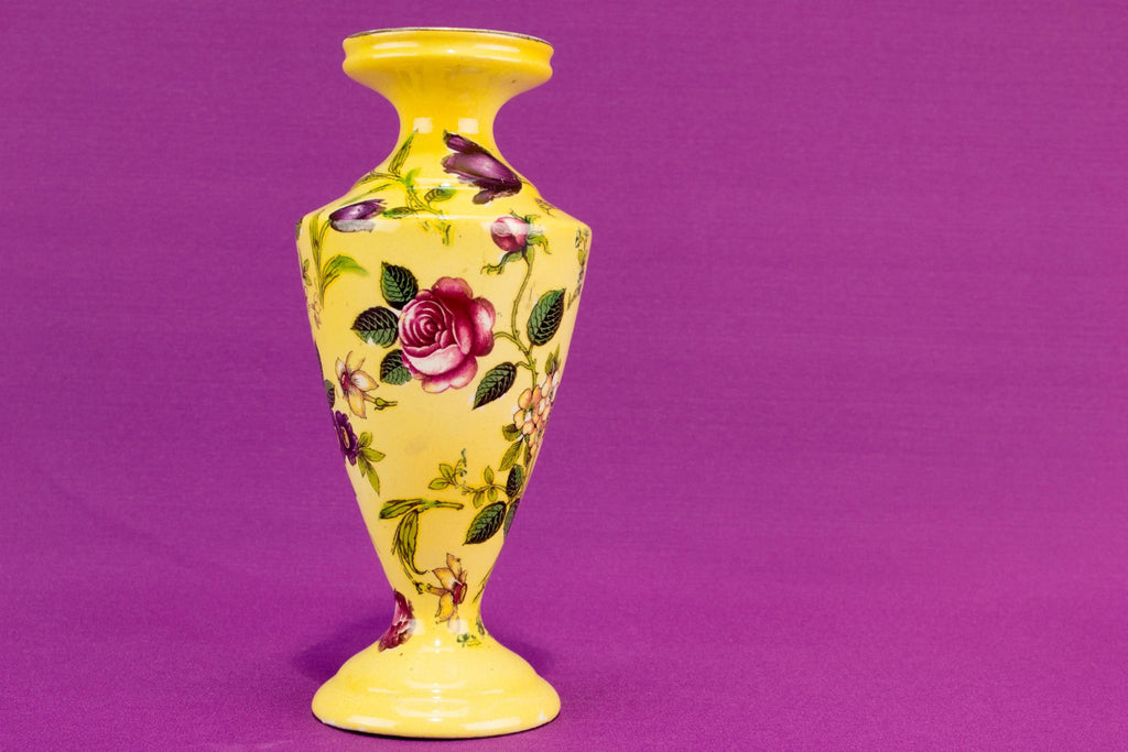Small Yellow floral vase, English 1930s