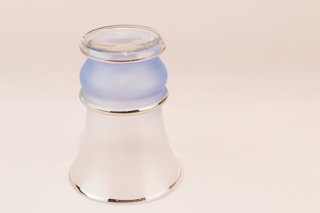 6 small Blue cocktail glasses, English 1950s