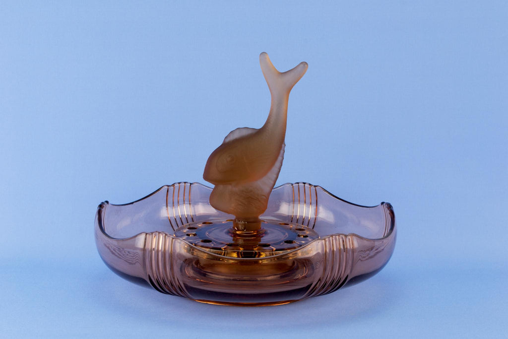 Art Deco glass flower centrepiece, English 1930s