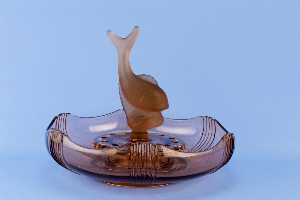Art Deco glass flower centrepiece, English 1930s