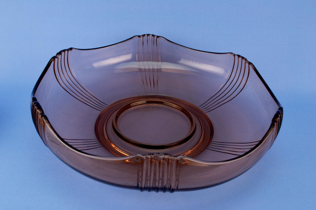 Art Deco glass flower centrepiece, English 1930s