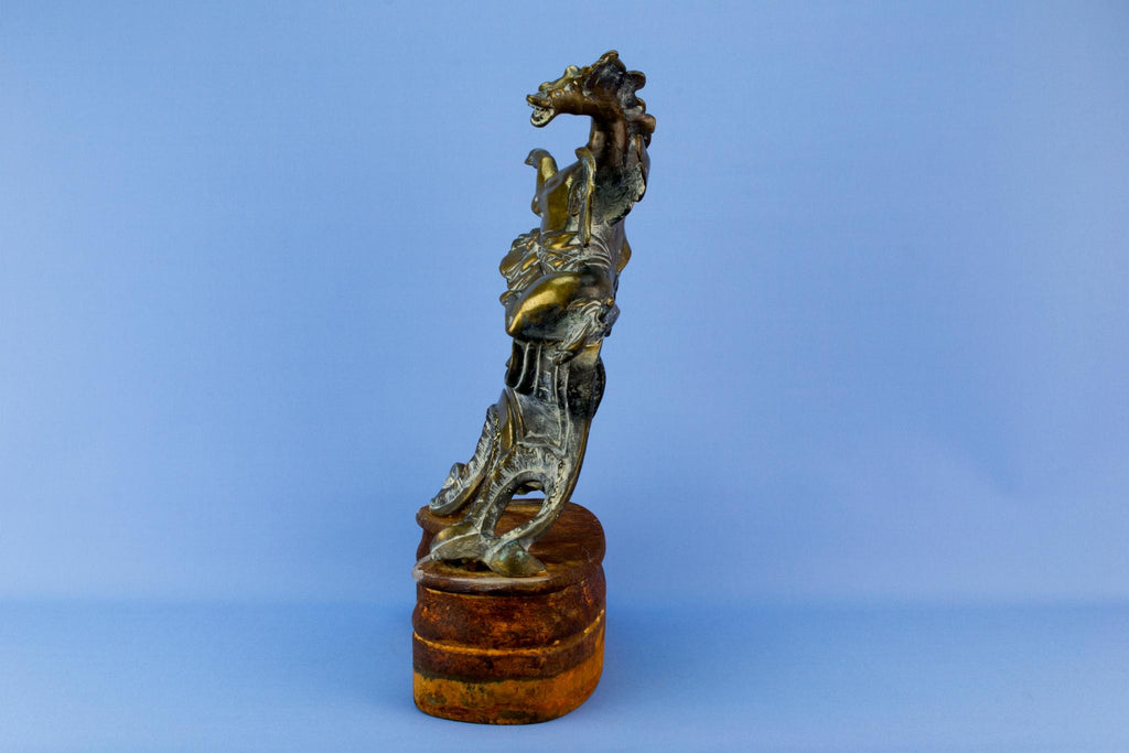 Winged horse brass door stopper, English 19th century