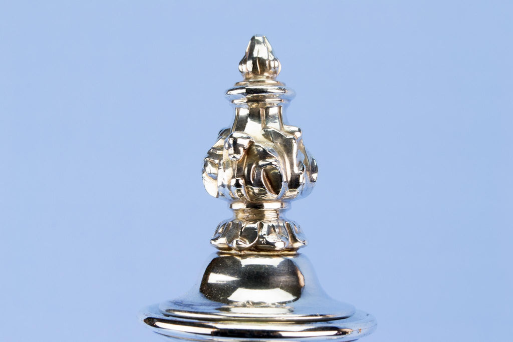 Large silver plated candlesticks, English 1840s