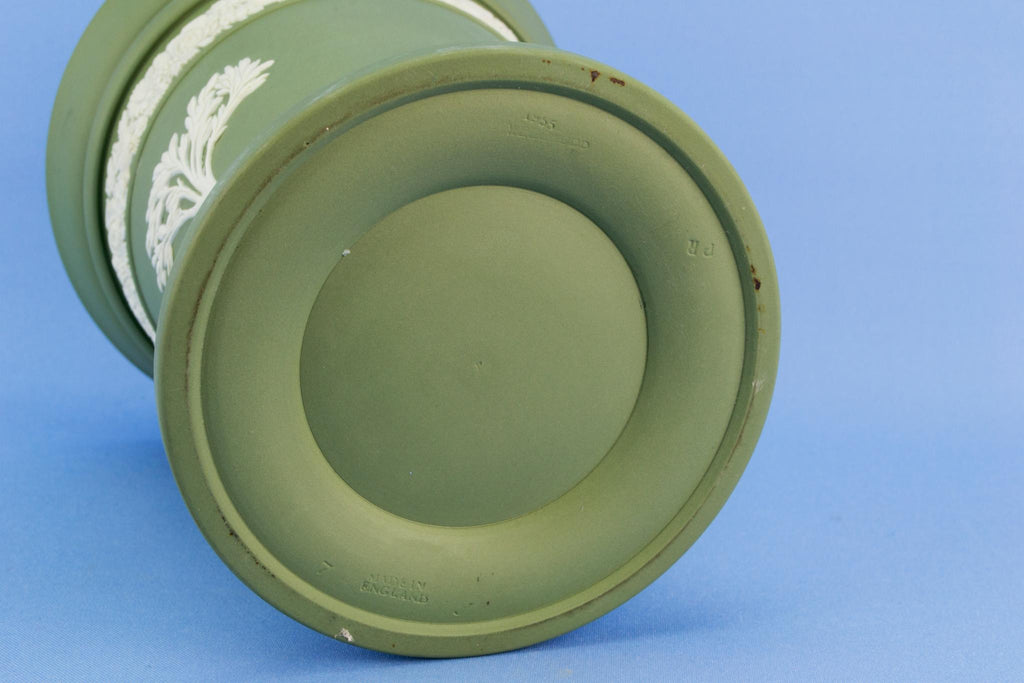 Wedgwood Green jasperware vase, English 1950s