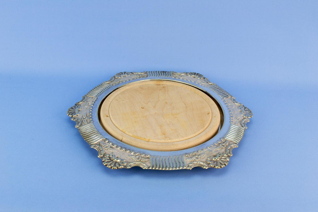 Silver plated bread platter, English circa 1900