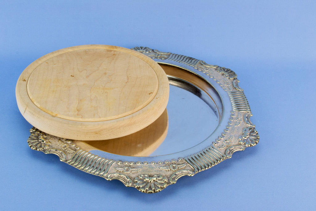 Silver plated bread platter, English circa 1900