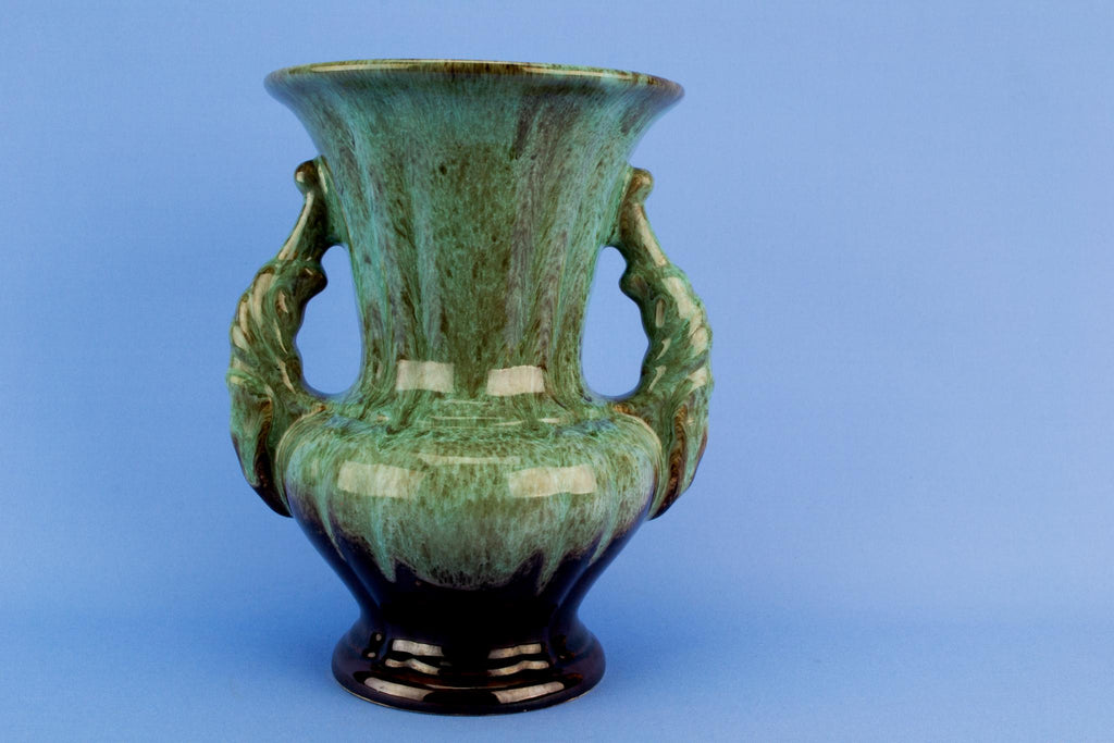 Green mottled glaze vase, German circa 1950