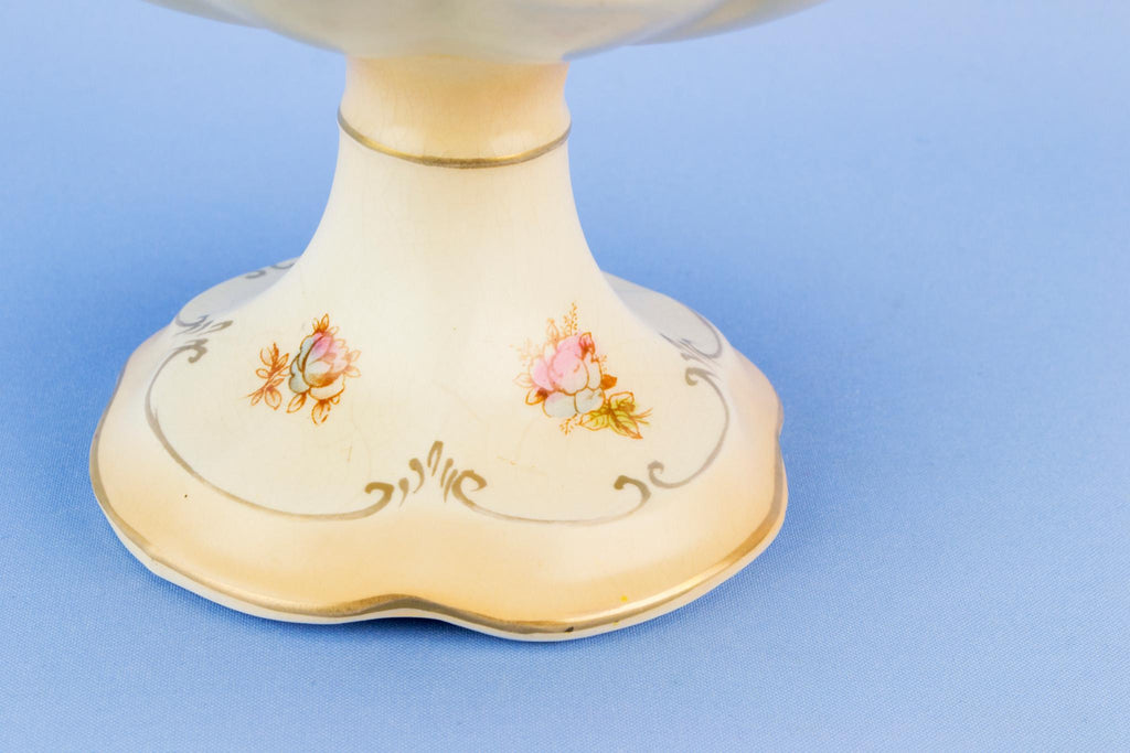 Pink serving stem bowl, English 1890s