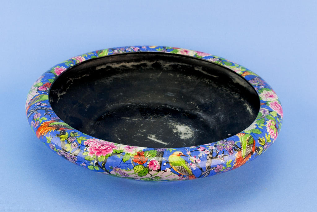 Art Deco Blue Chintz flower planter, English circa 1930