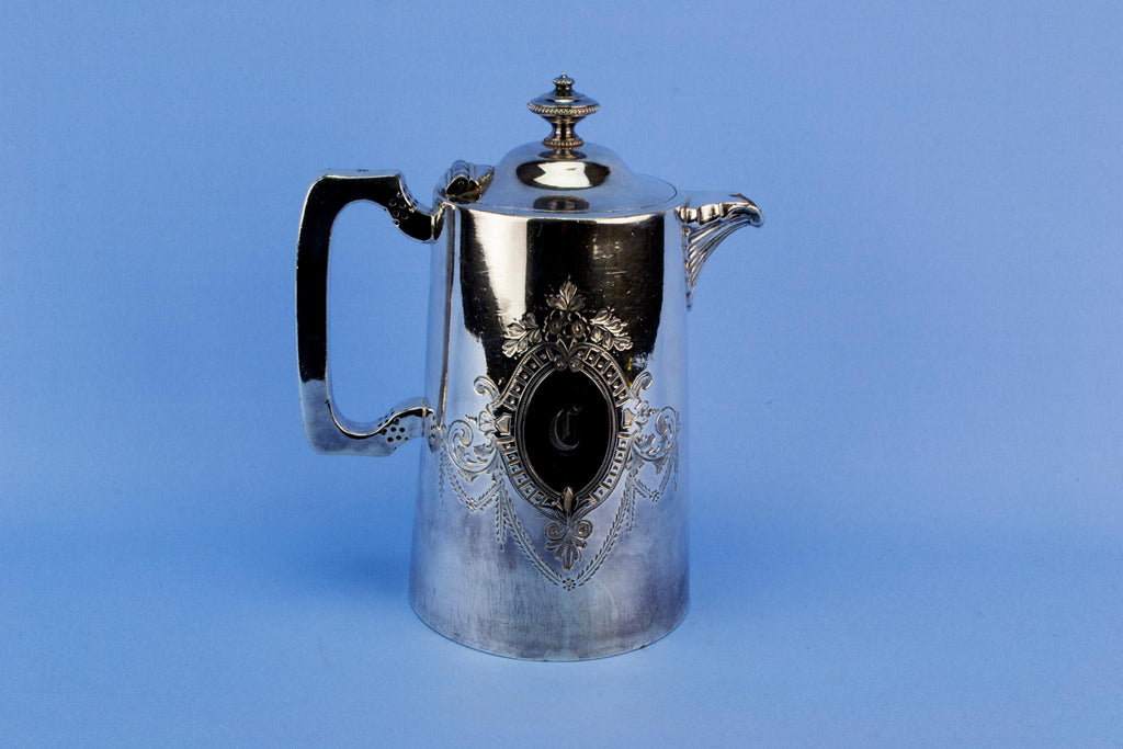 Walker & Hall silver plated coffee pot, English late 19th century