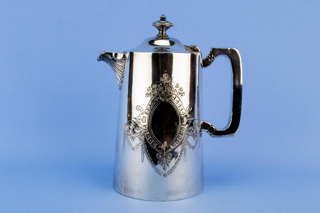 Walker & Hall silver plated coffee pot, English late 19th century