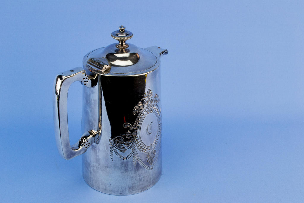 Walker & Hall silver plated coffee pot, English late 19th century