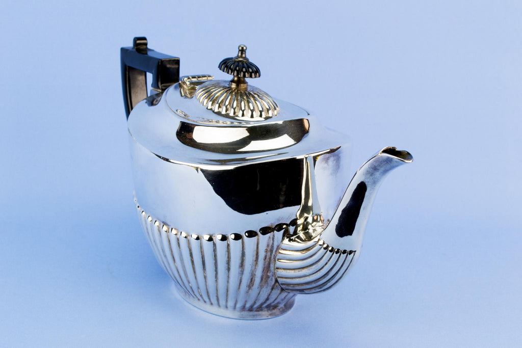 Silver plated tea set on tray, English 1930s