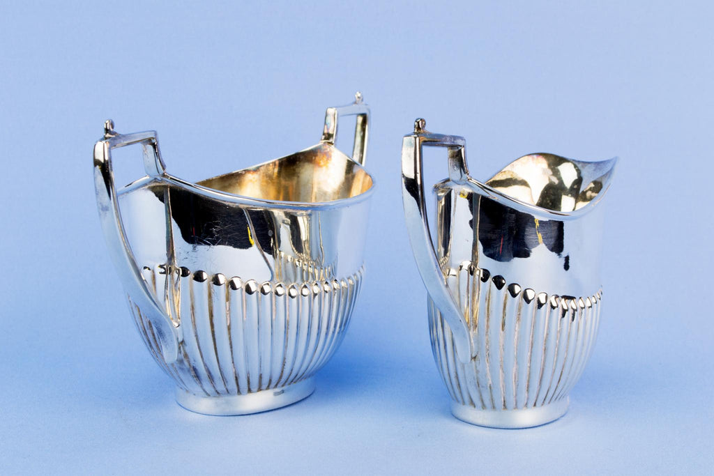 Silver plated tea set on tray, English 1930s