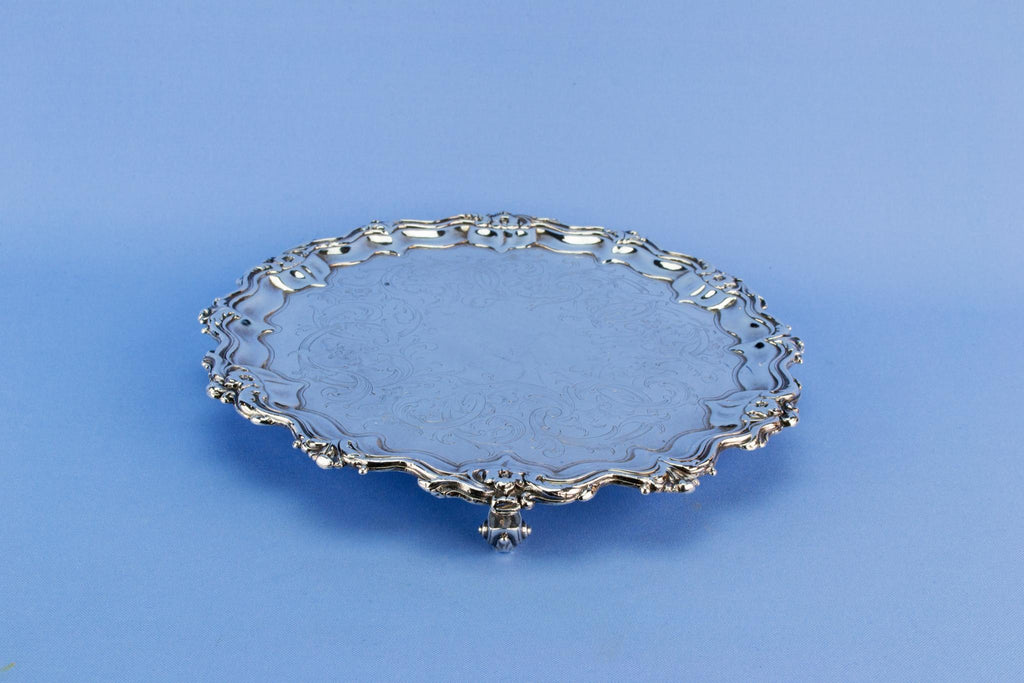 Silver plated small drinks tray, English early 1900s