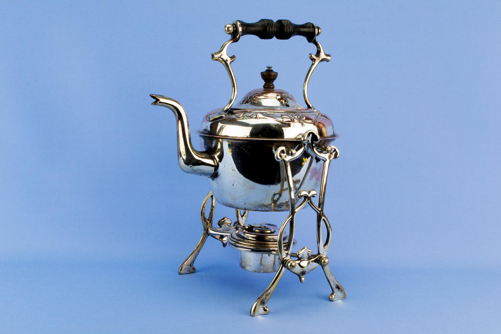 Art Nouveau Kettle on Stand, English 1890s