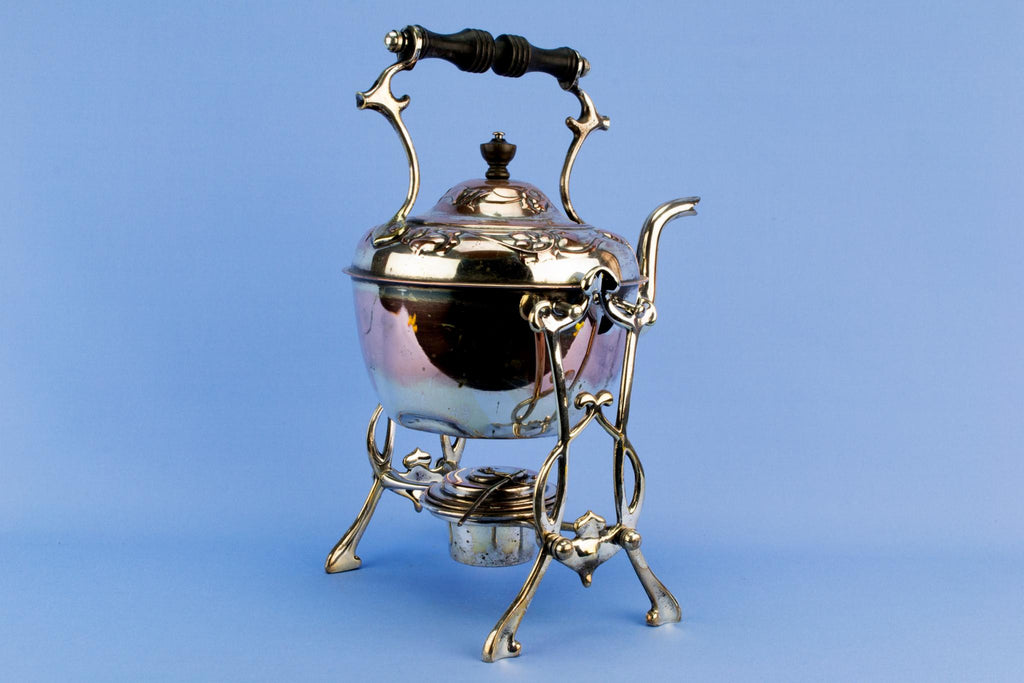 Art Nouveau Kettle on Stand, English 1890s