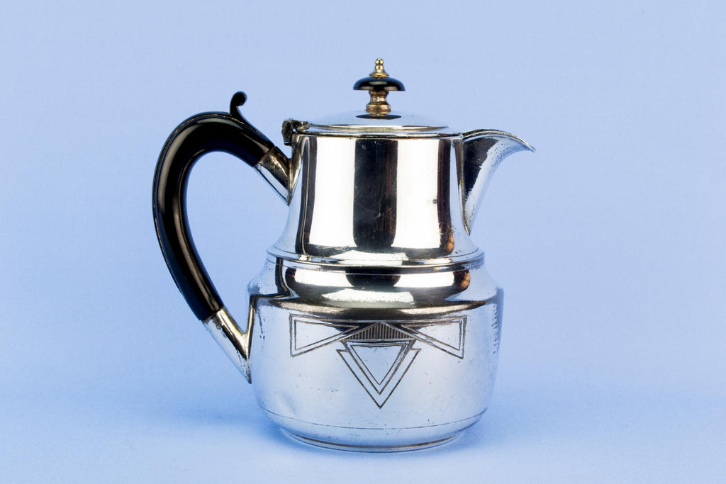 Art Deco silver plated coffee pot, English 1930s